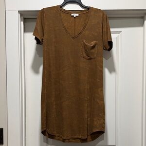 Another Love Brown V-Neck Dress